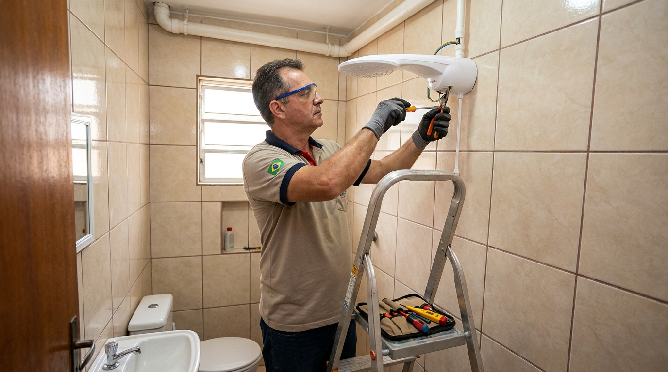 Substituição de Chuveiro Antigo em Schulz, Santa Cruz do Sul‑RS